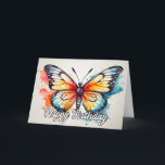 Sommerzeit Butterfly Illustration Happy Birthday Karte<br><div class="desc">Diese wirklich einzigartige Geburtstagskarte illustriert einen lebendigen Schmetterling. Bitte passen Sie alle verfügbaren Optionen an, wie Sie möchten.</div>
