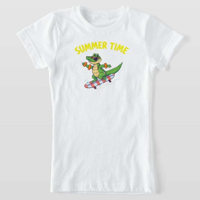 SOMMERZEIT Cooler Krokodil-Cartoon T-Shirt (Ablage )