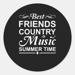 Sommerzeit der besten Freunde Country Music Runder Aufkleber