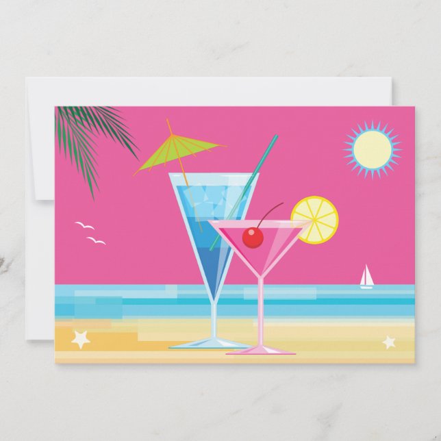 Sommerzeit Duscheinladung Einladung (Vorderseite)