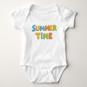 Sommerzeit - farbenfrohe Sommerzeit Text Baby Strampler