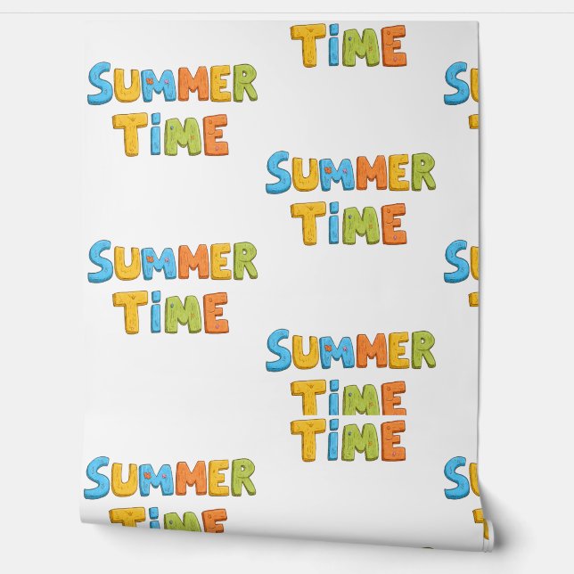 Sommerzeit - farbenfrohe Sommerzeit Text Tapete (Abrollen)