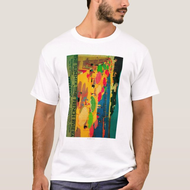 Sommerzeit französisches Riviera Vintages T-Shirt (Vorderseite)