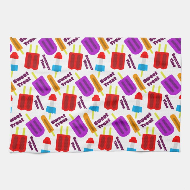 Sommerzeit Frozen Juice Bar Pattern Geschirrtuch (Horizontal)