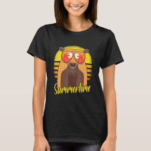 Sommerzeit Gürteltier Retro Sonnenuntergang Strand T-Shirt