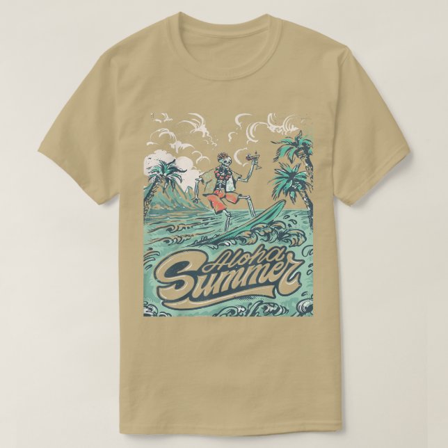 Sommerzeit Hallo Sommerurlaub W Skelett  T-Shirt (Design vorne)