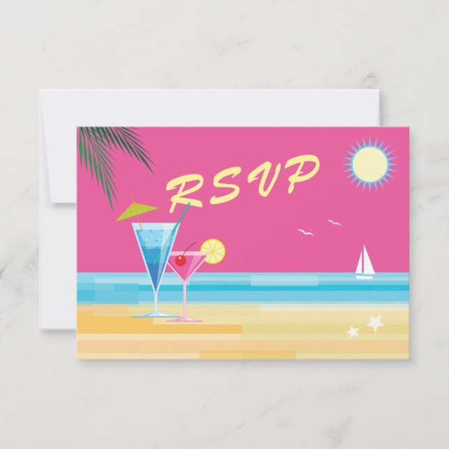 Sommerzeit Hochzeit RSVP Karte (Vorderseite)