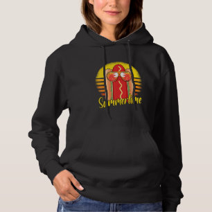 Sommerzeit Hotdog Retro Sonnenuntergang Strand Url Hoodie