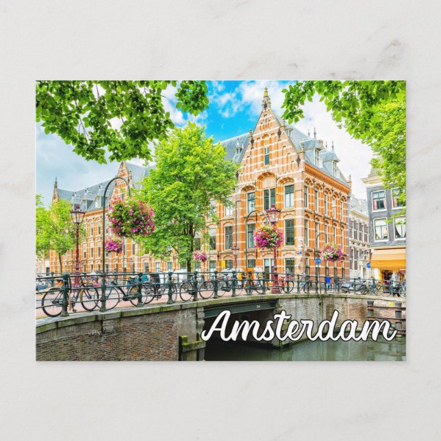 Sommerzeit in Amsterdam, Niederlande Postkarte (Vorderseite)