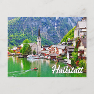 Sommerzeit in Hallstatt, Österreich Postkarte