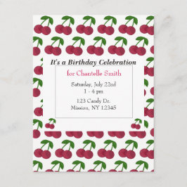 Sommerzeit Kirschen Geburtstag Einladung