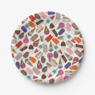 Sommerzeit Leckereien Eiscreme LKW Kone Popsim Pappteller