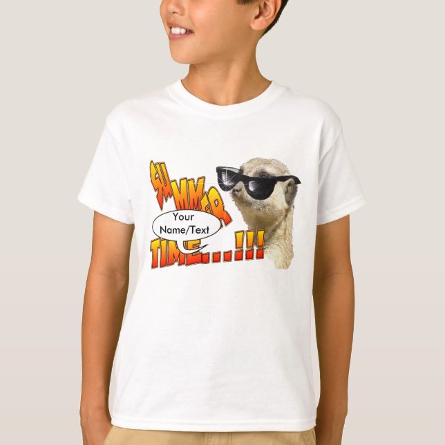 Sommerzeit Meerkat individuell anpassbare Kinder T T-Shirt (Vorderseite)