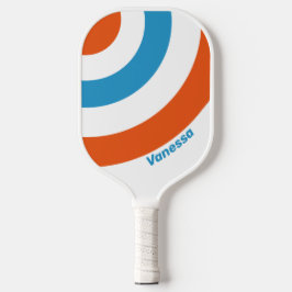 Sommerzeit Nostalgischer Kreis Streifen mit Namen Pickleball Schläger