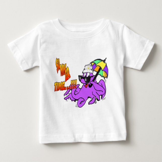 Sommerzeit Oktopus Kleinkind Ruffle T-Shirt (Vorderseite)