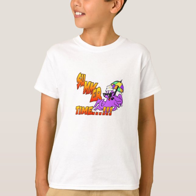 Sommerzeit Oktupus Kinder T - Shirt (Vorderseite)