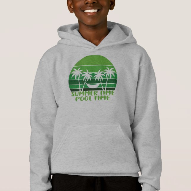 SOMMERZEIT POOL ZEIT. HOODIE (Vorderseite)