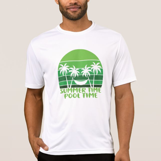SOMMERZEIT POOL ZEIT. T-Shirt (Vorderseite)