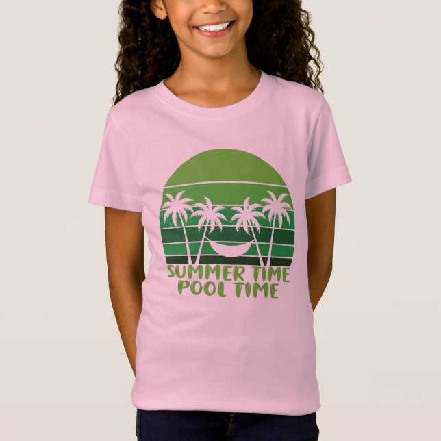 SOMMERZEIT POOL ZEIT. T-Shirt (Vorderseite)
