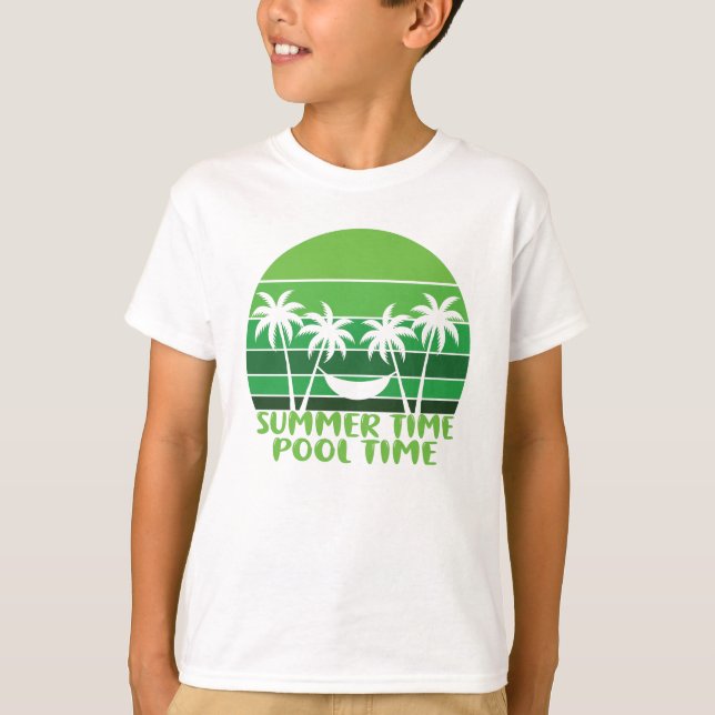 SOMMERZEIT POOL ZEIT. T-Shirt (Vorderseite)