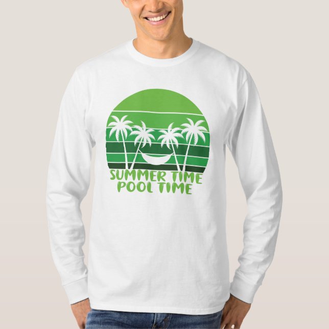 SOMMERZEIT POOL ZEIT. T-Shirt (Vorderseite)