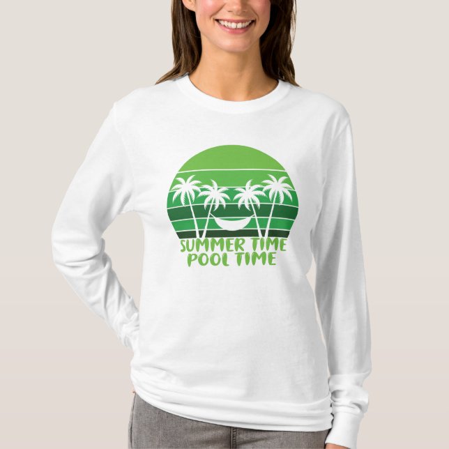 SOMMERZEIT POOL ZEIT. T-Shirt (Vorderseite)