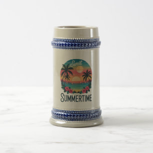 Sommerzeit Sommer Reise Strand Bierglas