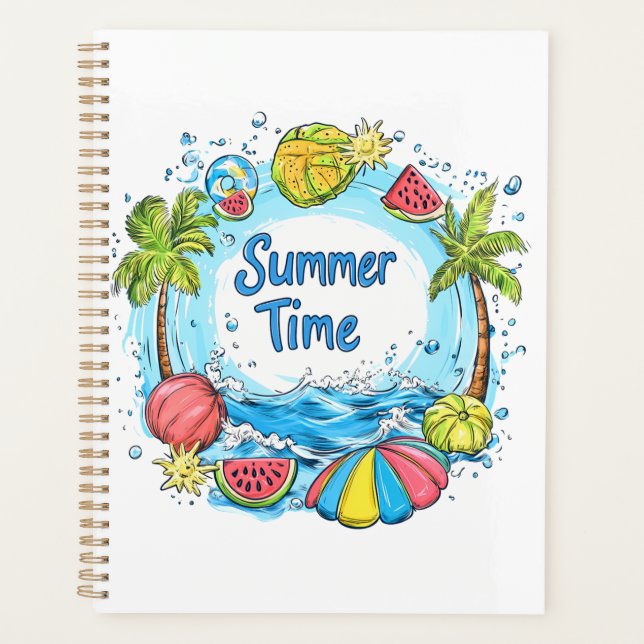 Sommerzeit - Sommerzeit Strand Illustration Planer (Vorderseite)
