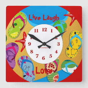 Sommerzeit-Spaß-Wanduhr Quadratische Wanduhr