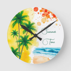 „Sommerzeit“-Stranddesign Rund Uhr
