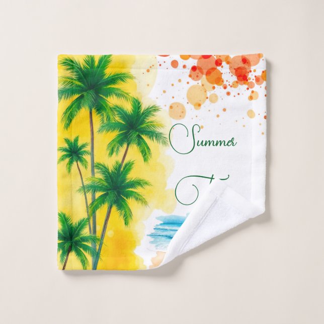 „Sommerzeit“-Stranddesign Waschlappen (Waschlappen)