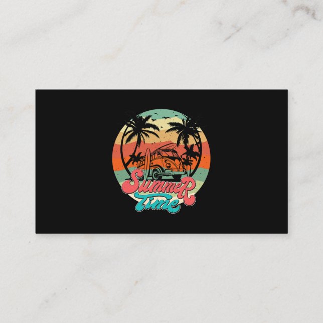 Sommerzeit Surf Funny Beach Familienurlaub Match Visitenkarte (Vorderseite)