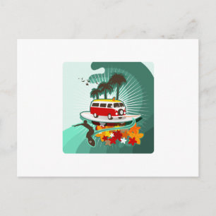 Sommerzeit Surfen! Postkarte