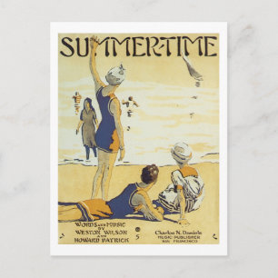 Sommerzeit Vintager Songbook Cover Postkarte