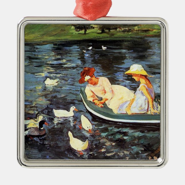 Sommerzeit (von Mary Cassatt) Keramik Ornament Aus Metall (Vorne)