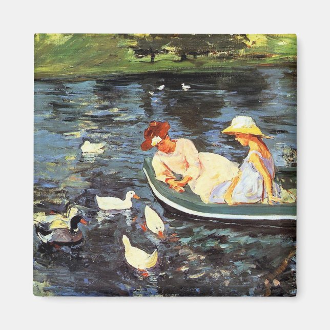Sommerzeit (von Mary Cassatt) Magnet (Vorne)