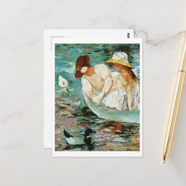 Sommerzeit von Mary Cassatt Postkarte (Vorderseite/Rückseite Beispiel)