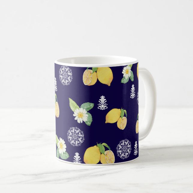 Sommerzeit Zitronen Kaffeetasse (VorderseiteRechts)