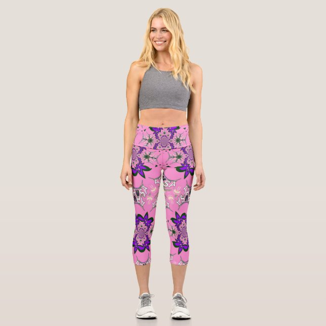 Sommerzeit Zuhause Weekend Loungend Feminine Capri Leggings (Vorderseite)