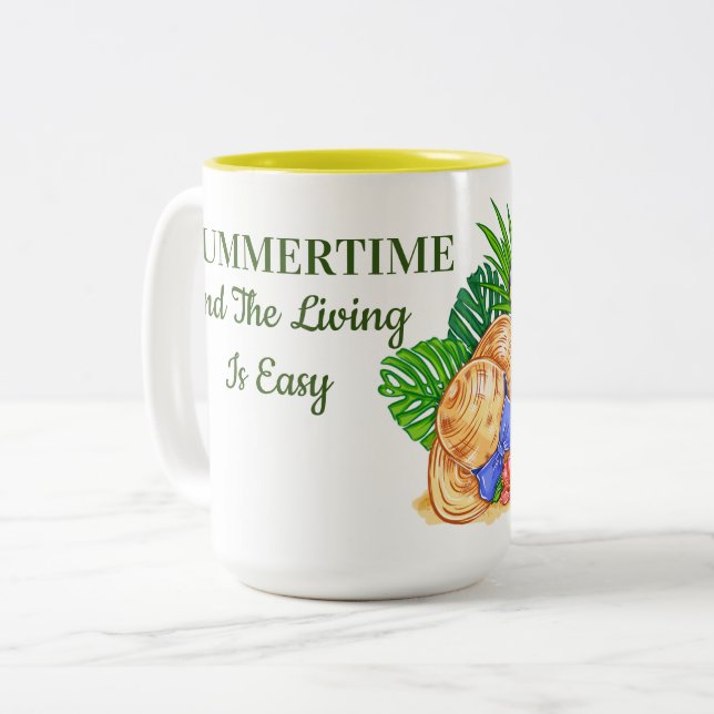 Sommerzeit Zweifarbige Tasse (Vorderseite Links)