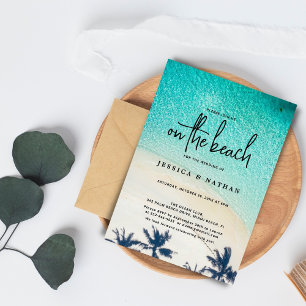 Sommerziel am Sandy Palm Beach Hochzeit Einladung