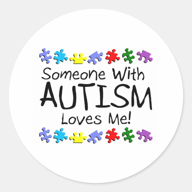 Somone mit Autismus Lieben ich (PP) Runder Aufkleber (Vorderseite)