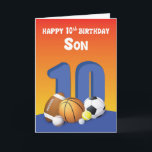 Son 10. Geburtstag Sportbälle Karte<br><div class="desc">Für einen Geburtstag,  der bald Ereignis sein wird,  wäre es ratsam,  diese Karte schon heute zu erhalten,  damit Sie bereit und in der Lage sind,  dies Ihrem Liebsten zu geben,  sobald der Tag seiner 10. Geburtstagsfeier eintrifft.</div>