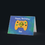 Son 13 Year Old Birthday Gamer Controller Karte<br><div class="desc">Bei der Feier des 13. Geburtstages Ihres Liebsten Sohnes,  der bald Ereignis sein wird,  können Sie Ihren Gamer mit dieser niedlichen und farbenfrohen Spielecontrollkarte überraschen und ihn an seinem ganz besonderen Tag begrüßen. Er wird auf jeden Fall Liebe haben,  das hier von dir zu bekommen.</div>