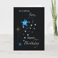 Son 17. Geburtstag Star Inspirational Blau & Schwa