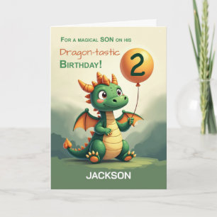 Son 2. Geburtstag Personalisischer Name Niedlich D Karte