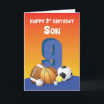 Son 9. Geburtstag Sportbälle Karte<br><div class="desc">Ihr junger Sohn hat sich in den Herzen vieler Sportfans verdrillt. Für seinen bevorstehenden Geburtstag ist es ein Muss,  dass Sie ihm diese Karte geben Er wird definitiv Liebe zu bekommen.</div>