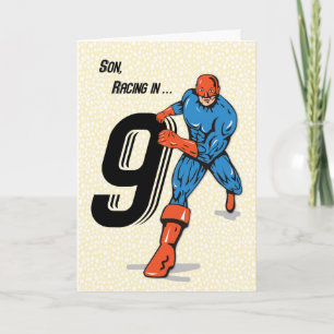 Son 9th Birthday Superhero Karte