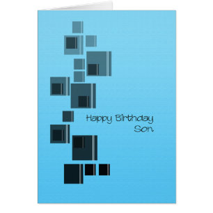 Son Abstract Design Blue Geburtstagskarte