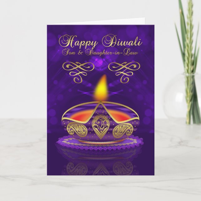 Son And Daughter-In-Law Diwali Greeting Card Karte (Vorderseite)